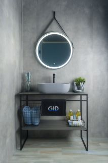 Раковина Gid Gm1302 53336 накладная серая матовая 50x40x14